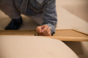  A little boy is playing the masters