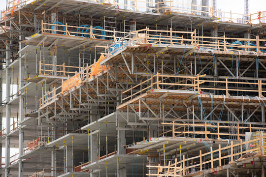 Stock photo industrial scaffolding construction site