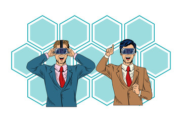 men with virtual reality headset