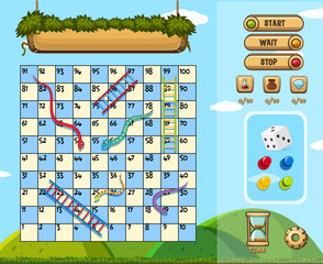 A snake ladder game themplate © brgfx