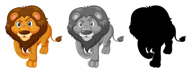 Set of lion character