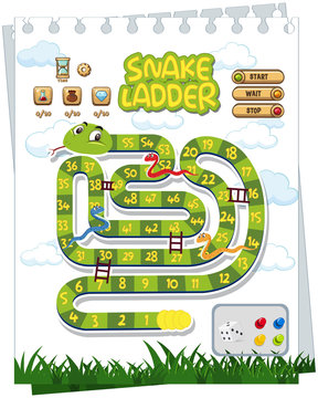 A snake board game template