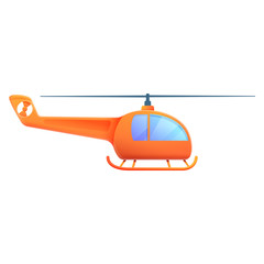 cartoon helicopter isolated on white background, vector illustration