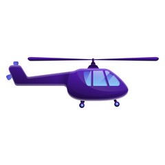 cartoon helicopter isolated on white background, vector illustration