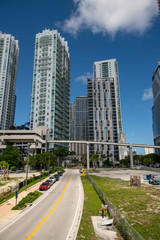 Highrise towers in Brickell Miami