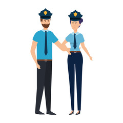 couple polices officers avatars characters