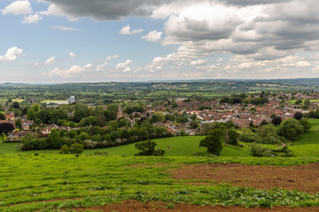 Fototapeta na wymiar View of Castle Cary from Lodge Hill