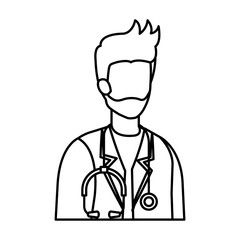 professional doctor with stethoscope character