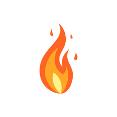 Simple vector flame icon in flat style