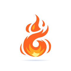 Simple vector flame icon in flat style