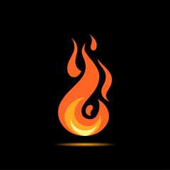 Simple vector flame icon in flat style