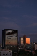 Fototapeta na wymiar View of colorful buildings in Luanda