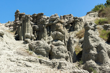 Landscape with Rock formation The Stone Dolls of Kuklica near town of Kratovo, Republic of North Macedonia