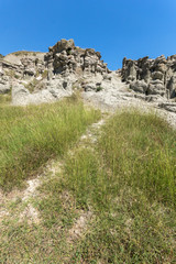 Landscape with Rock formation The Stone Dolls of Kuklica near town of Kratovo, Republic of North Macedonia
