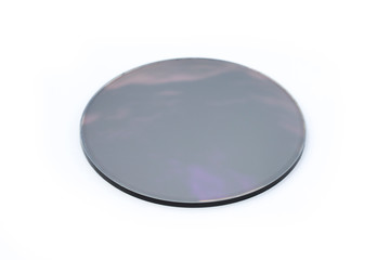 Image of resin glass for spectacles on white background. Glass Lenses.