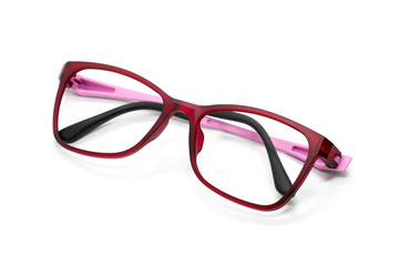 Modern fashionable spectacles isolated on white background, Perfect reflection, Glasses