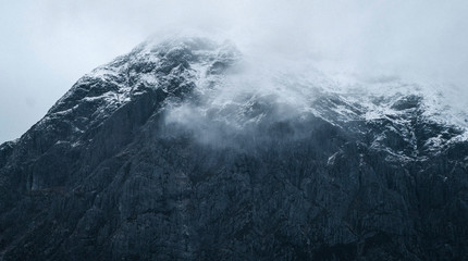 Snowcapped mountain peak