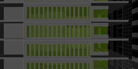 Architecture building 3d illustration, Modern urban architecture abstract background design, Abstract Architecture Background.