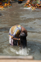 Everyday life in Varanasi, Ganges river, India