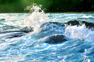 Obraz premium The sound of the sun's rays, the wind The sky at the beach and the beautiful sand