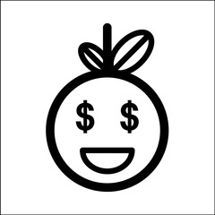 Emoticon icon line vector