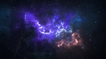 Deep Purple and Copper Abstract Fractal Universe Space Looping Background - Powered by Adobe