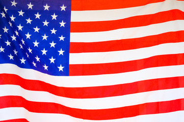 Fototapeta premium America flag waving with the wind for memorial day.