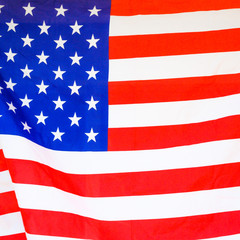 America flag waving with the wind for memorial day.