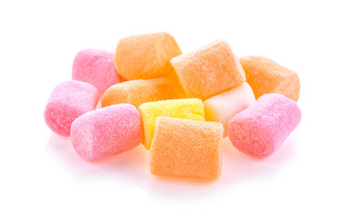  marshmallows  on white background.