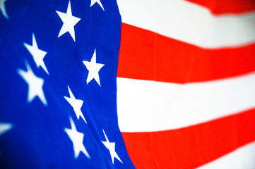 America flag waving with the wind for memorial day.