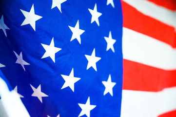 America flag waving with the wind for memorial day.