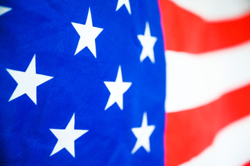 America flag waving with the wind for memorial day.