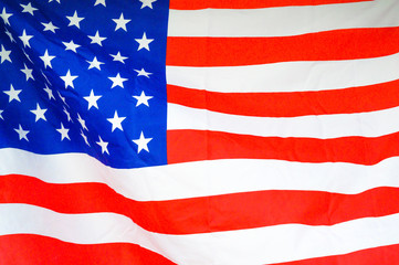 America flag waving with the wind for memorial day.