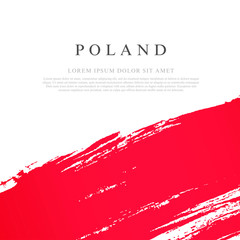 Flag of Poland. Brush strokes. Independence Day.