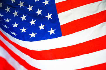 America flag waving with the wind for memorial day.