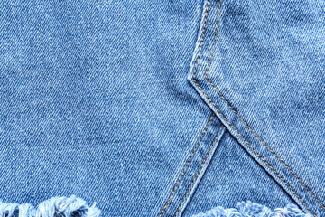 Stylish blue jeans, closeup view