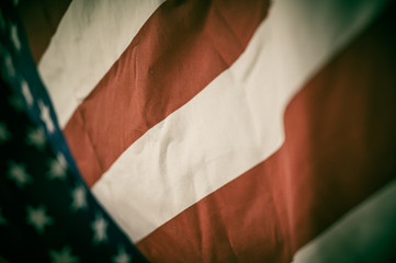 America flag waving with the wind for memorial day.
