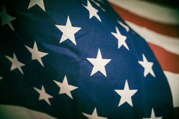 America flag waving with the wind for memorial day.