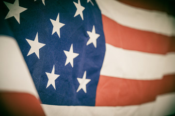 America flag waving with the wind for memorial day.