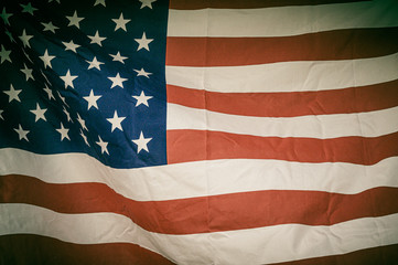 Fototapeta na wymiar America flag waving with the wind for memorial day.