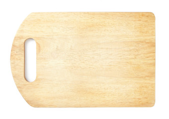 cutting board isolated on white background. Top view.