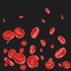 Red blood cell flowing in vein or artery. Vector illustration. Healthcare and medical zoom concept.