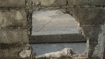 The channel through a wall.