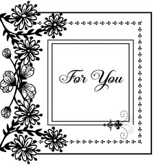 Vector illustration banner for you with design wreath frame