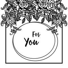 Vector illustration beautiful flower frame for poster with text for you