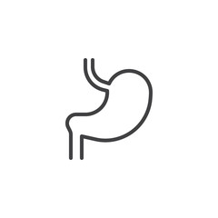 Human stomach line icon. linear style sign for mobile concept and web design. Stomach organ outline vector icon. Symbol, logo illustration. Vector graphics