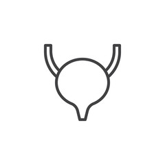 Fototapeta premium Human bladder line icon. linear style sign for mobile concept and web design. Bladder internal organs outline vector icon. Symbol, logo illustration. Vector graphics