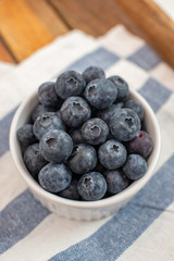 Freshly picked blueberries in a bowl