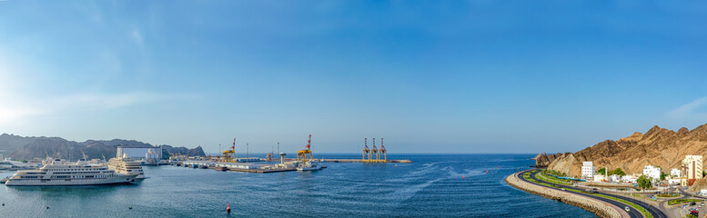 Oman landscape Panorama - From Muttrah, Muscat.