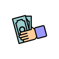 Money payment, icon, cash, vector.